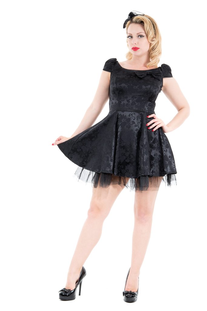 Black Brocade Minidress