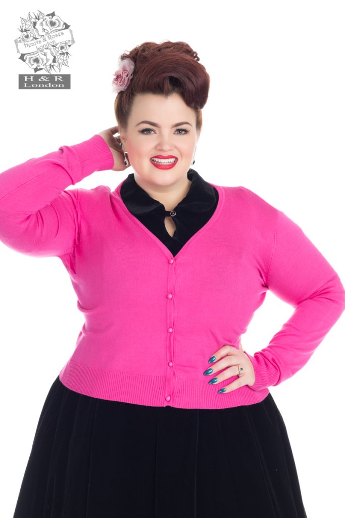 V Neck Cardigan in Pink