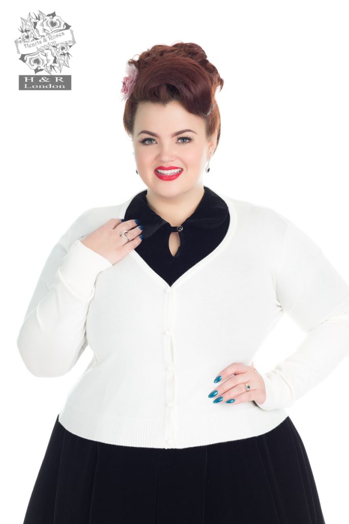 V Neck Cardigan in Ivory