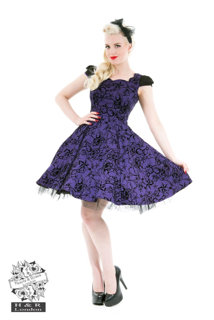 Evening Swing Dress in Purple