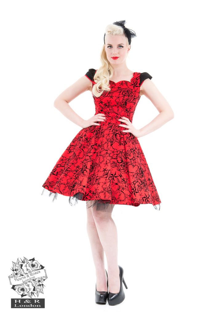 Evening Swing Dress in Red