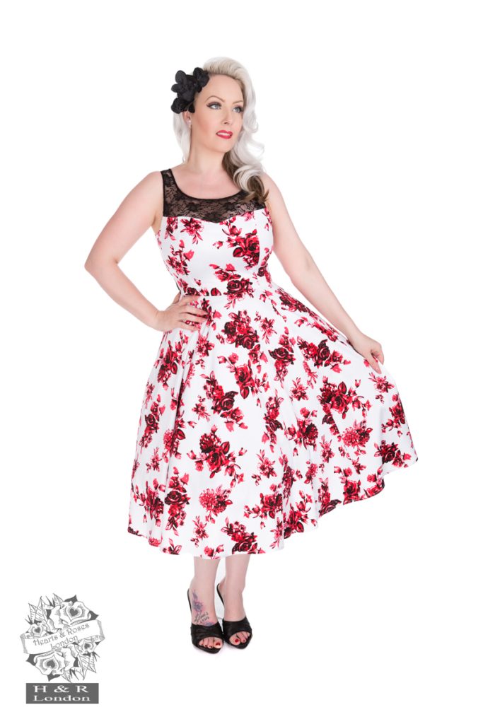 Red Rosaceae Swing Dress