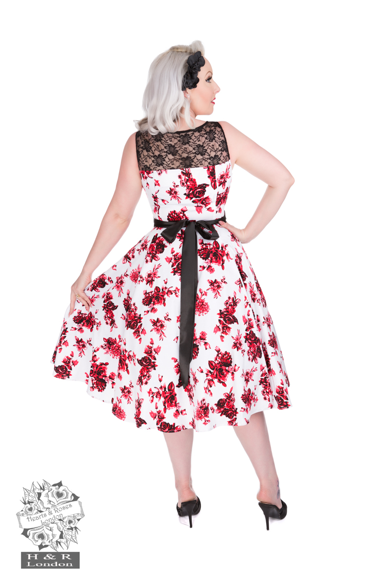 Red Rosaceae Swing Dress