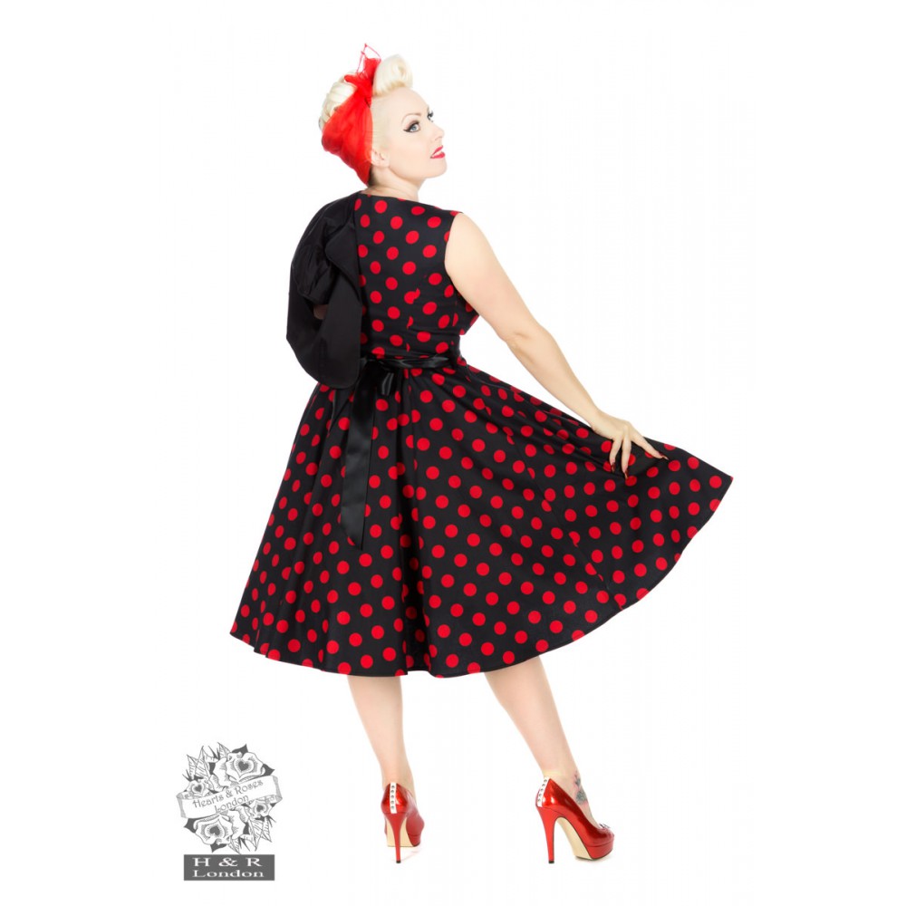Vivian Black White Small Polka Dot Swing Dress & Bolero
