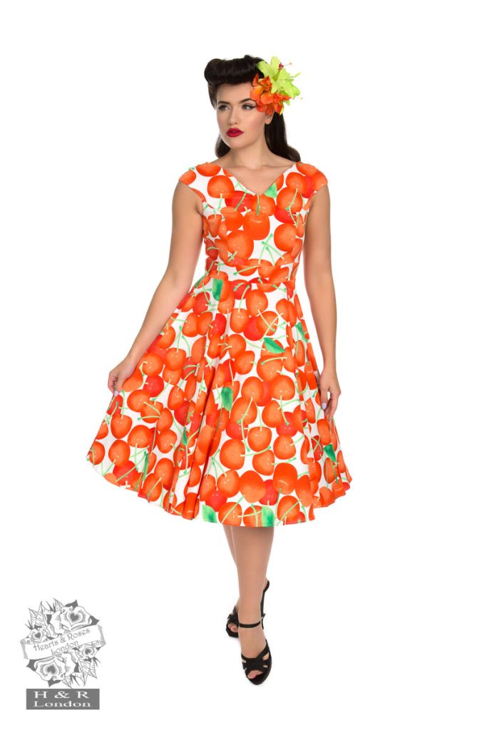 Royal Ann Cherry Dress in White