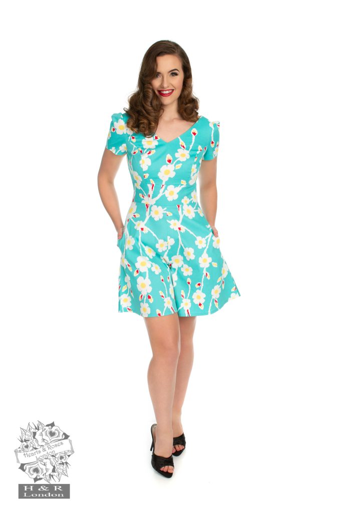 Turquoise Floral Playful Playsuit