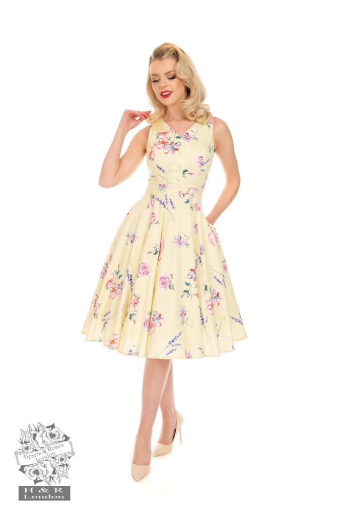Yellow Floral Swing Dress